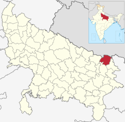 Location of Maharajganj district in Uttar Pradesh