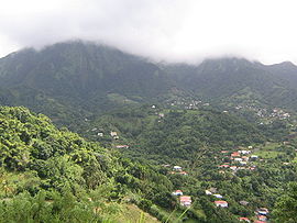 General view of Le Morne-Vert and the Pitons du Carbet