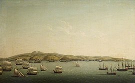Rodney's Fleet Bombarding Martinique, 16 February 1762 by Dominic Serres