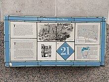 London Roman Wall – Museum of London Walking Tour Plaque 21