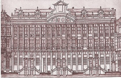 House of the Dukes of Brabant, 1729. Compare its uniformity to the other guildhalls.