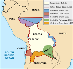 Bolivian territorial losses between 1867 and 1938