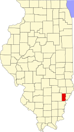 Map of Illinois highlighting Edwards County