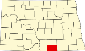Map of North Dakota highlighting McIntosh County