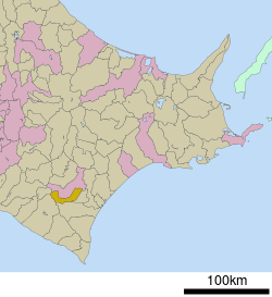Location of Nakasatsunai in Hokkaido (Tokachi Subprefecture)