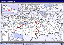 Map of the village development committees in Palpa District