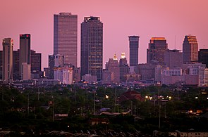 Skyline of New Orleans, the most populous municipality in Louisiana