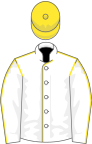 White, yellow seams, yellow cap