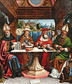 Pier Francesco Sacchi: Kirchenväter, 1516 (jeweils mit einem Evangelistensymbol)