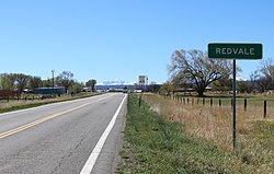 Entering Redvale from the northwest on Colorado State Highway 145