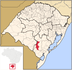 Location of Pinheiro Machado in Rio Grande do Sul