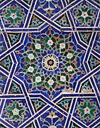 Girih, Islamic geometric patterns with inlaid floral decoration, Samarkhand