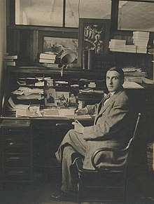 Siamanto in his office in Boston in 1910