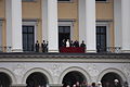 The royal family standing on the palace balcony