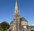 St Mark's Church, Belgrave Gate, Leicester, 1869–72 by Ewan Christian, showing the impressive chancel apse and south-east tower and spire[45]