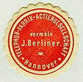 Siegelmarke der Telephon-Fabrik Actiengesellschaft Hannover, vormals J. Berliner