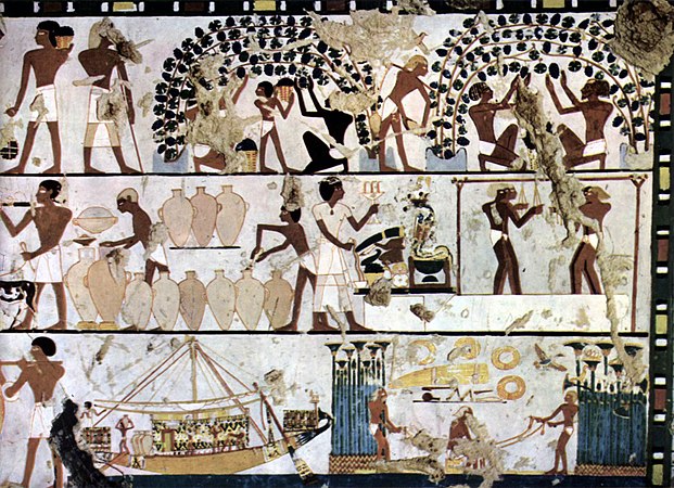 Fresko aus einem ägyptischen Grab, um 1500 v. Chr.
