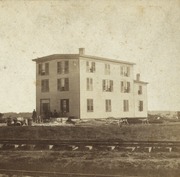 Joseph McCoy's Drover's Hotel, McCoy's Stock Yard, Abilene, Kansas, 1867, photograph by Alexander Gardner (1821-1882), Library of Congress Prints and Photographs Division Washington, D.C.