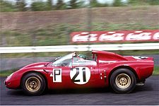 Alfa Romeo Tipo 33/2 during training on the 1000-km race at the Nürburgring, 1967.