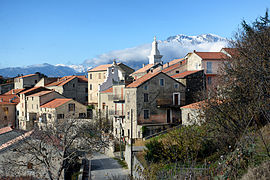 Altiani village, with Monte Cardo in the background