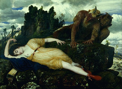 Sleeping Diana Watched by Two Fauns, 1877–1885, by Arnold Böcklin.