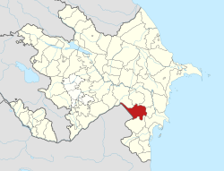Map of Azerbaijan showing Bilasuvar District