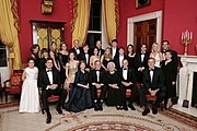 The George W. Bush family in the Red Room, 2005.