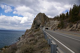 Cave Rock Tunnels on US 50 near Lake Tahoe