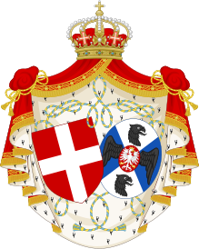 Alliance Coat of Arms of King Victor Emanuel III and Queen Helena