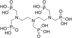 Strukturformel von Diethylentriaminpentakis(methylenphosphonsäure)