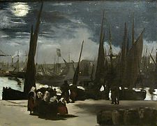 The Port of Boulogne by Moonlight (1869) by Édouard Manet