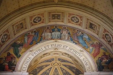 Mural over the choir, "The Holy Trinity" by Barrias (choir)