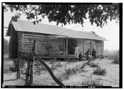 Front view of "old slave house" at Strawberry Hill Plantation, Forkland, Alabama