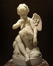 Table sculpture of a cupid by Étienne Maurice Falconet