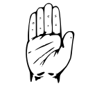 Die rechte Hand – Wahlsymbol des Congress (I) bzw. der Kongresspartei seit 1978 bis heute