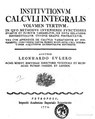 Titelblatt (gestempelt) der Institutiones calculi integralis (Band 3) von 1770