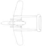 Proposed CL-armament for the Saab 21R, consisting of four 95 mm internal-propellant caseless cannons mounted in the wings