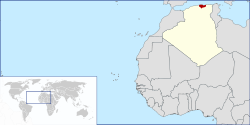 Location of Kabylia in central Algeria (northwestern Africa)