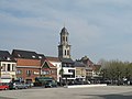Lokeren, Kircheturm (de parochiekerk Sint Laurentius) vom Markt