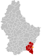 Lage von Remich im Großherzogtum Luxemburg