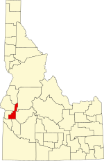 Map of Idaho highlighting Gem County