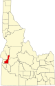 State map highlighting Gem County