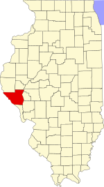 Pike County's location in Illinois