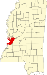 Map of Mississippi highlighting Warren County