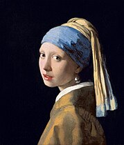 Girl with a Pearl Earring (1665), considered a Vermeer masterpiece, Mauritshuis in Den Haag
