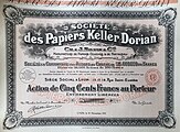 Société des Papiers Keller Dorian certificate