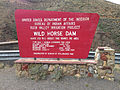 Sign describing Wild Horse Dam