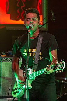 Alluri performing at The Hard Rock Cafe in Mumbai in 2018