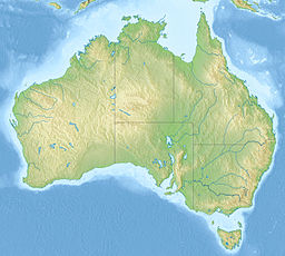 Map showing the Fortescue Marsh located in the Western Australia region within Australia