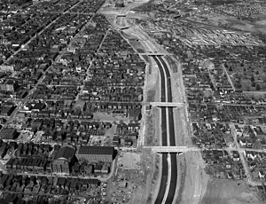Construction of Interstate 95, downtown Richmond
